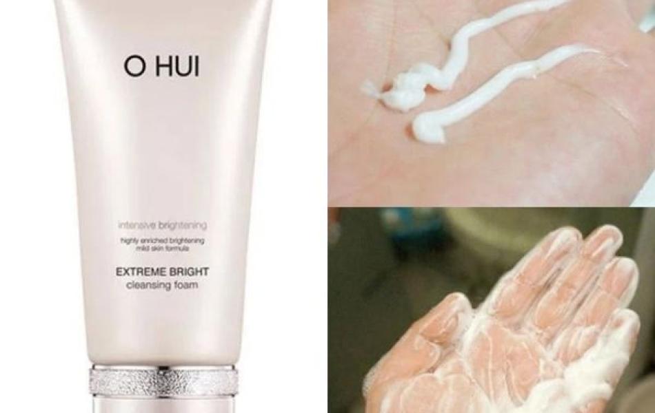 Set Sữa Rửa Mặt Dưỡng Trắng Da Ohui Extreme Bright Cleansing Foam 160ml+100ml