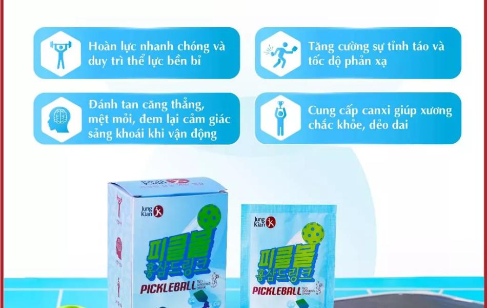 Nước uống hồng sâm Pickleball Jung Kian 6 – 30 gói x 50ml