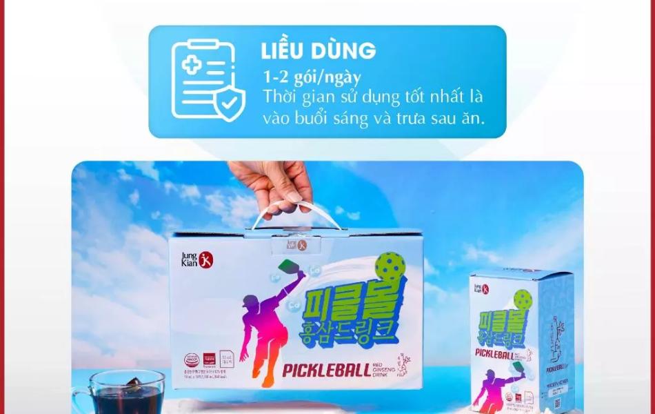 Nước uống hồng sâm Pickleball Jung Kian 6 – 30 gói x 50ml