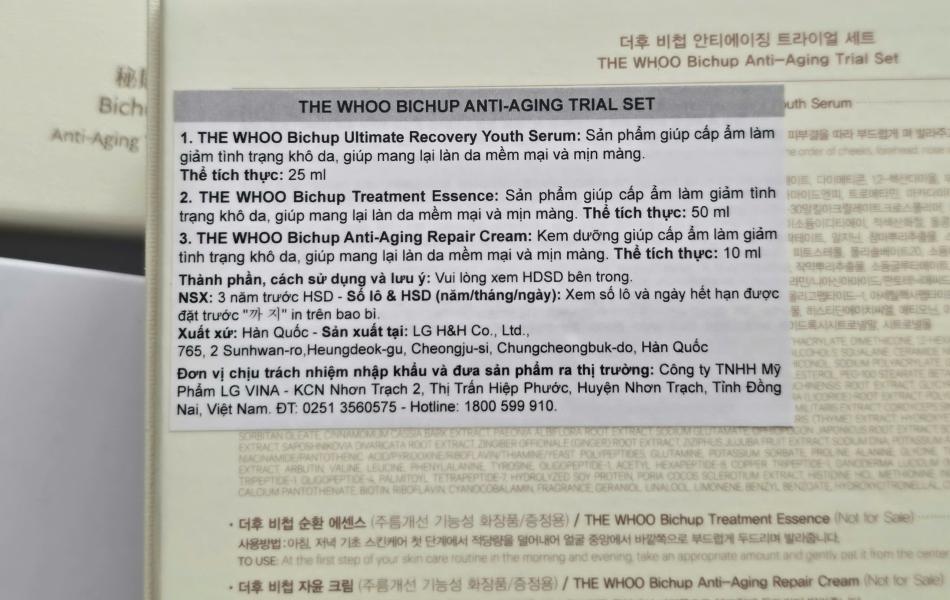 Bộ Tinh chất Trẻ Hóa Whoo Bichup Anti Aging Trial Set